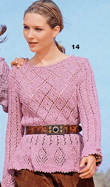 # 14 Ajourpulli in Rosa