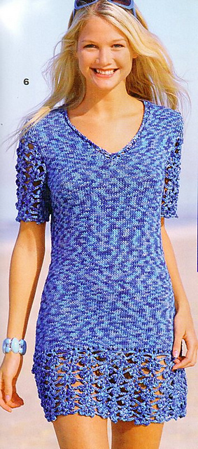 # 06 mini dress / Minikleid in Blau meliert