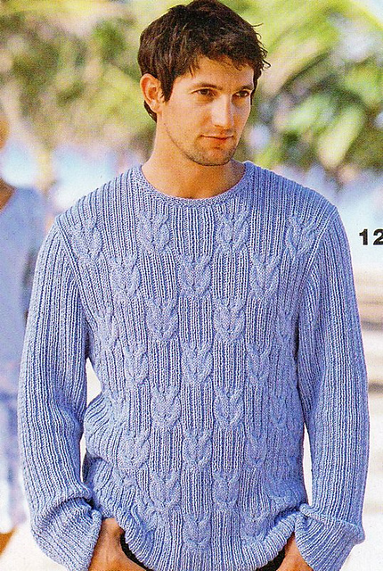 # 12 Man's sweater in rib and cable pattern