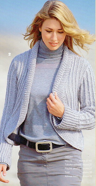 # 02 Bolerojacke mit Rippenmuster