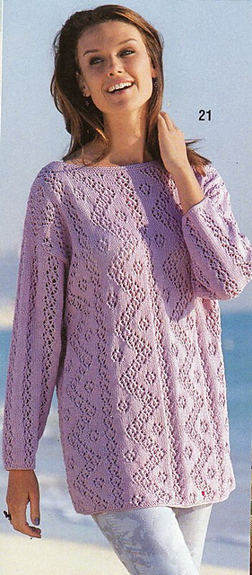 # 21 Ajourzackenpulli in Rosa