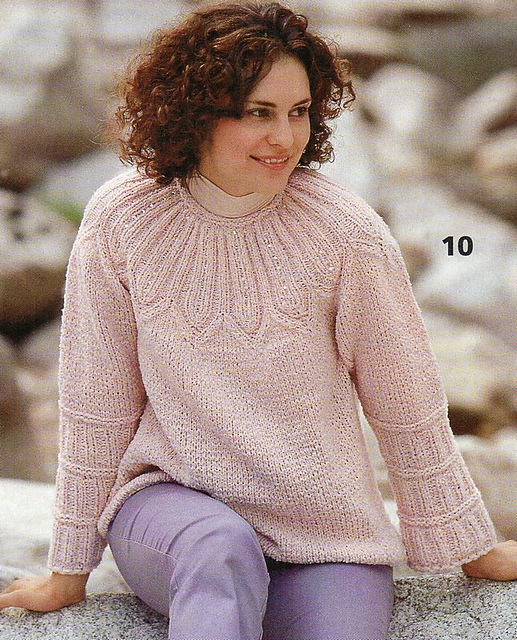 # 10 Rosa Pulli mit Rundpasse