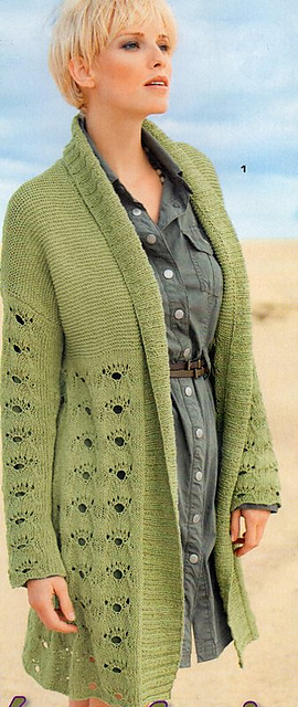 # 01 Cardigan long avec motif à trous