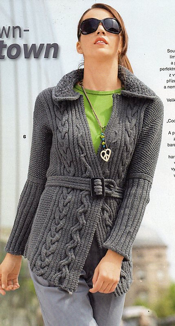 # 06 Graue Jacke mit Gürtel