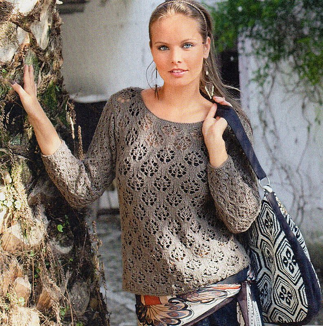 # 27 Sweater with Lace Diamonds