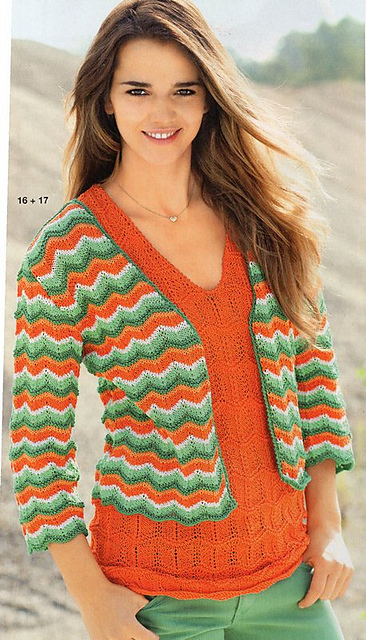 # 16 + 17 Twin set en motif zig-zag