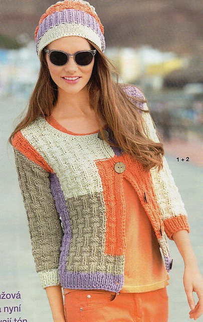 # 01 Reliefmusterjacke in vier Farben