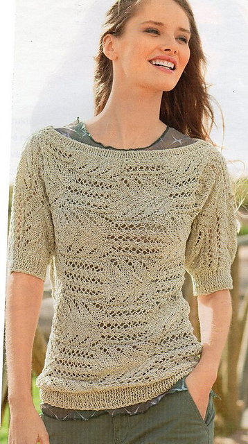 # 21 Quer gestrickter Kurzarmpulli