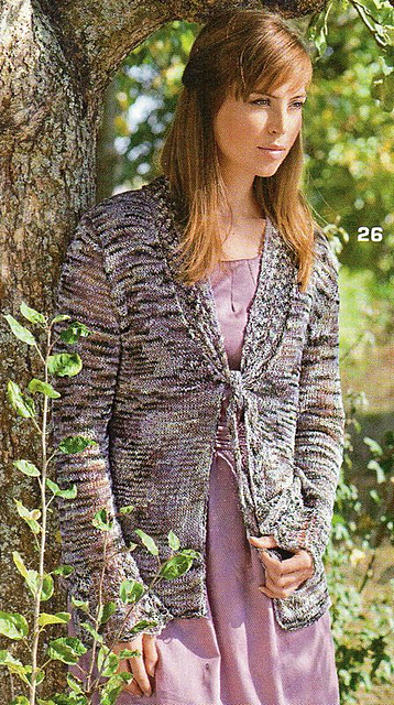 # 26 Melierte Jacke mit Schalblende
