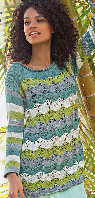 # 07 Gestreifter Pulli im Wellenmuster