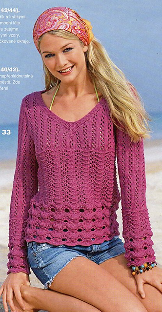 # 33 Pulli mit dreierlei Lochmustern