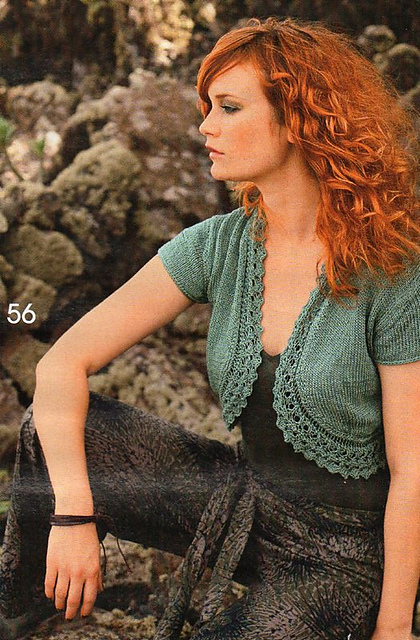 # 56 Bolero mit Spitzenblende