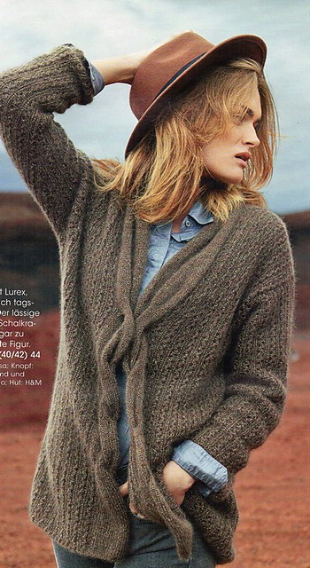 # 66 Cardigan mit Zopfblende