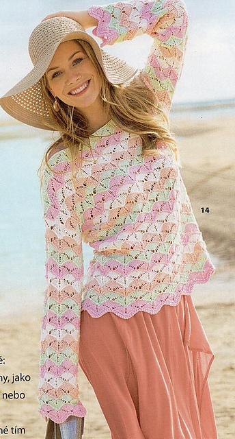# 14 Vierfarbiger Pulli