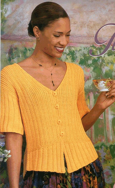Golden Peplum Cardigan