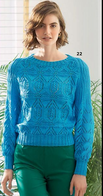 # 22 Raglanpulli mit Ajourmuster