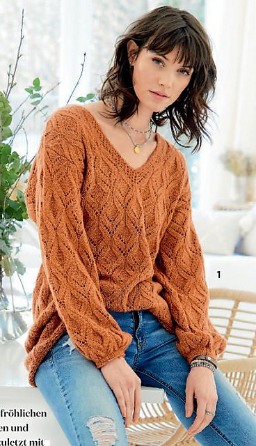 # 01 Longpulli im Ajourmuster