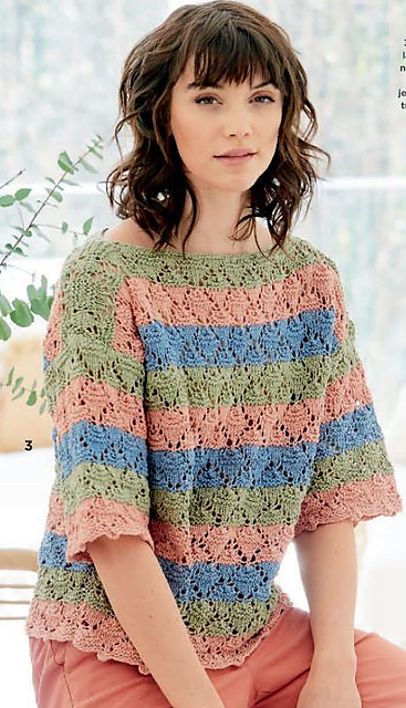 # 03 Gestreifter Halbarm-Pulli