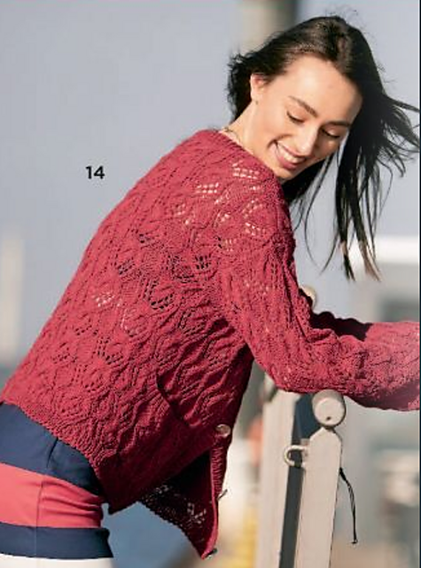 # 14 Jacke im Zopf-Ajourmuster