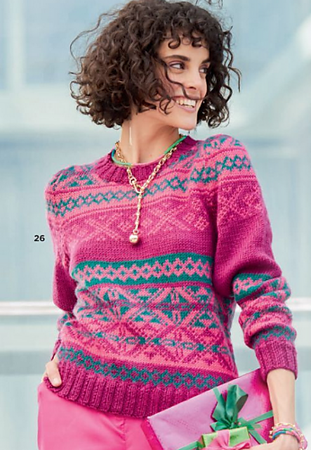 # 26 Jacquard-Pulli in kräftigen Farben
