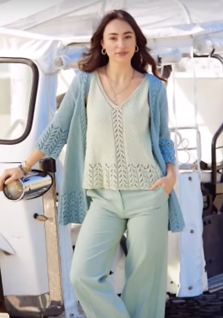 # 03 Jacke und Top mit Ajourmusterbordüren (Jacke)