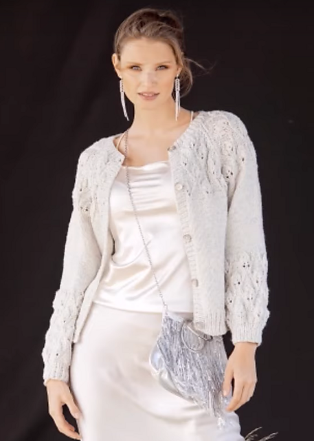 # 15 Raglanjacke mit Blattmuster