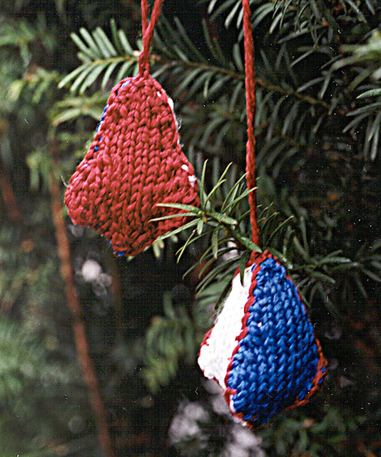 Folk Art Knitted Bell Ornament