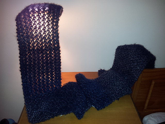 Chunky lace scarf