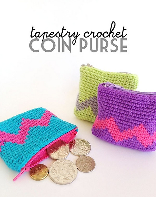 Ravelry Tapestry Crochet Coin Purse pattern by Poppy & Bliss (Michelle