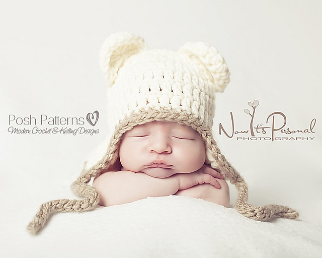 Chunky Baby Bear Earflap Hat 186