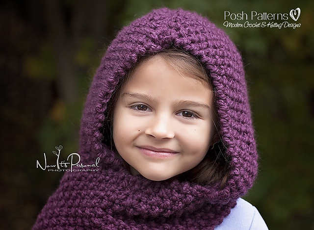 Easy Knit Hooded Scarf 128