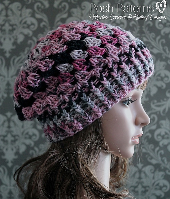 Shell Stitch Slouchy Hat 400