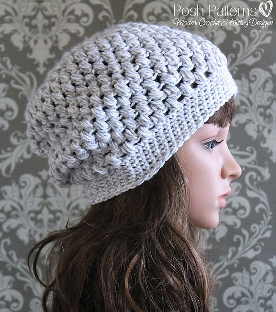 Cluster Stitch Slouchy Hat 406