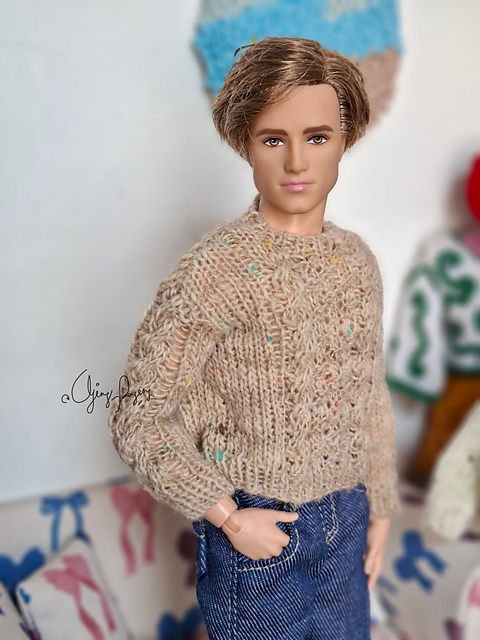 Harry Cable Pullover for Ken Barbie doll