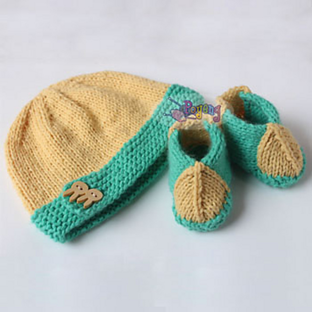 For Him Baby hat & Booties Set