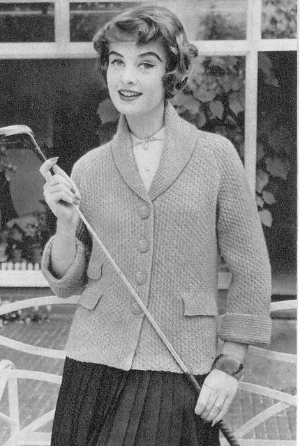An Outstanding Raglan Jacket Worked In Double Knitting