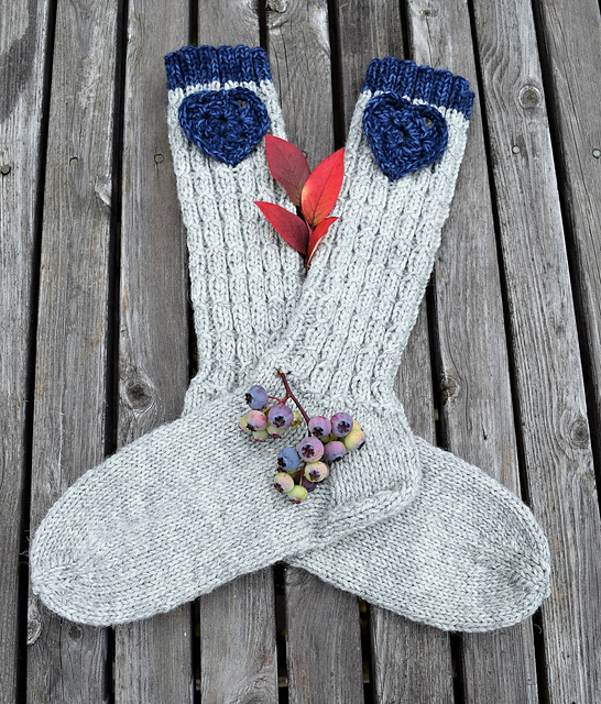 Blue heart socks