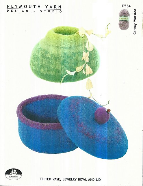 Felted Vase, Jewelry Bowl and Lid, P534