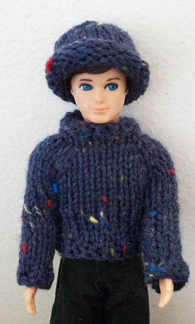 Raglan (Ribbed & Rolled) Sweater & Hat Pattern Set for Gary Doll