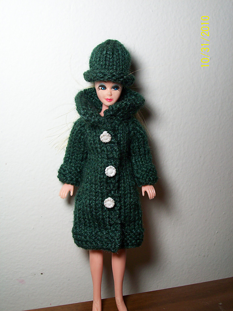 Raglan Cardi / Coat & Hat Pattern for Dawn Doll of the Topper Toy Corporation