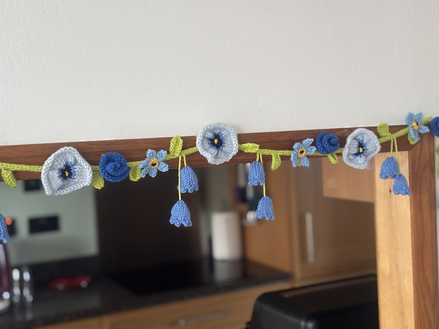 Blue Flower Garland