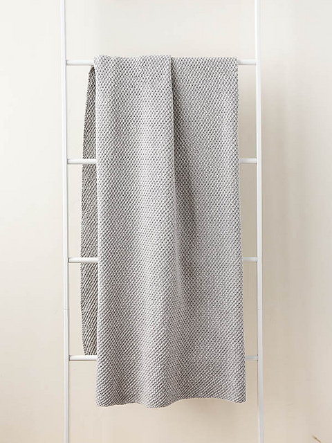 Double Seed Stitch Blanket in Cotton Pure