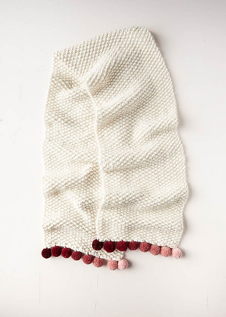 Pom Pom Trim Scarf