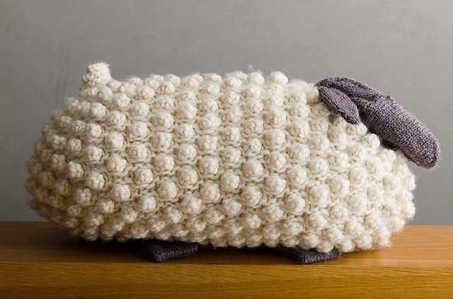 Bobble Sheep Pillow In Partridge