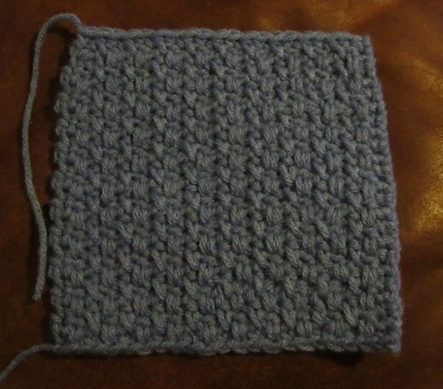 Modified crochet seed stitch pattern