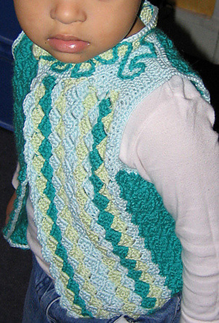 Gilet vert "a la russe"