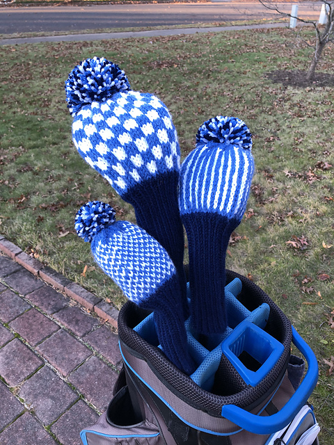 3 Geometric Golf Headcovers