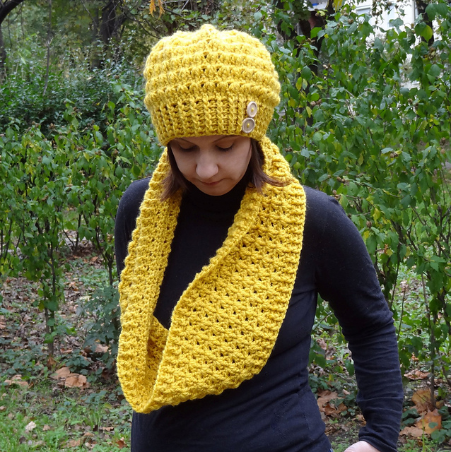 Dandelion hat and scarf