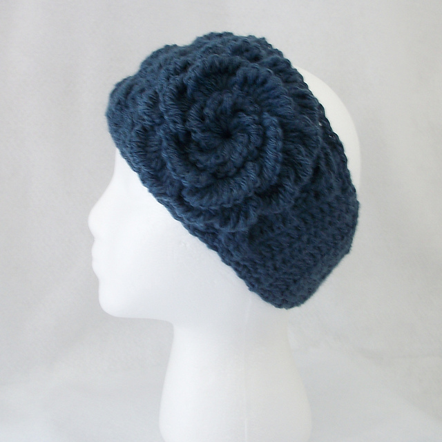 New Rolling Waves Headband with Spiral Rose