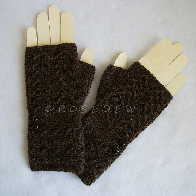 Chevron Textured Fingerless Mitts